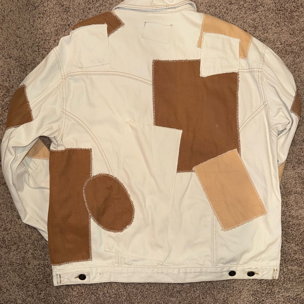 BDG Cream Patchwork Jacket with Tan & Brown Accen… - image 2